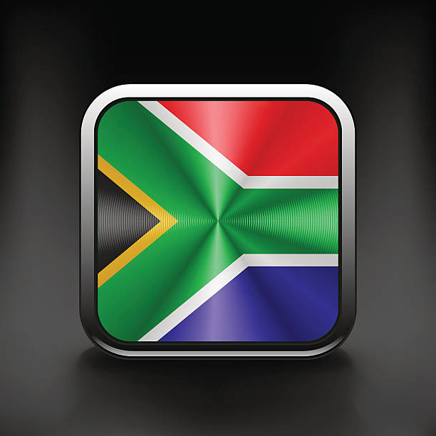 South African flag national travel icon country symbol button South African flag national travel icon country symbol button. apartheid sign stock illustrations