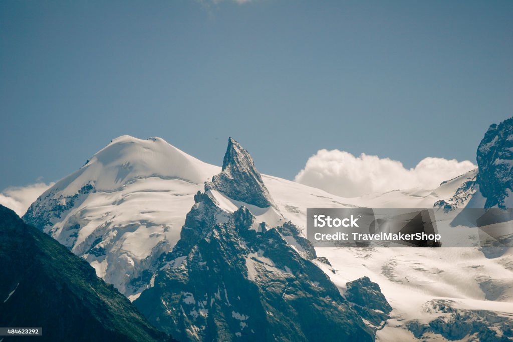 Landscape mountain peak in fine weather Beautiful valley and peaks in Caucasus mountains, the Main Caucasian ridge. North Caucasus 2015 Stock Photo