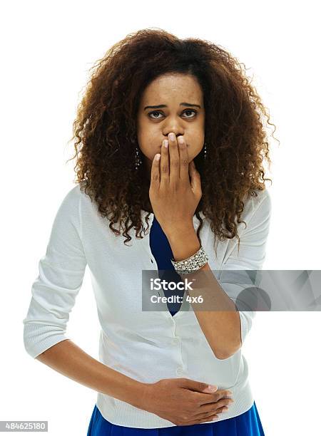 Woman Vomiting Stock Photo - Download Image Now - Vomit, Nausea, One Woman Only