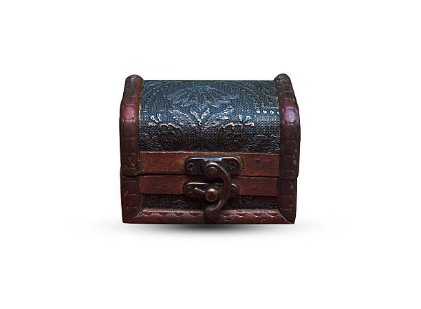 istock Antique jewelry box isolated on white background. 484625424