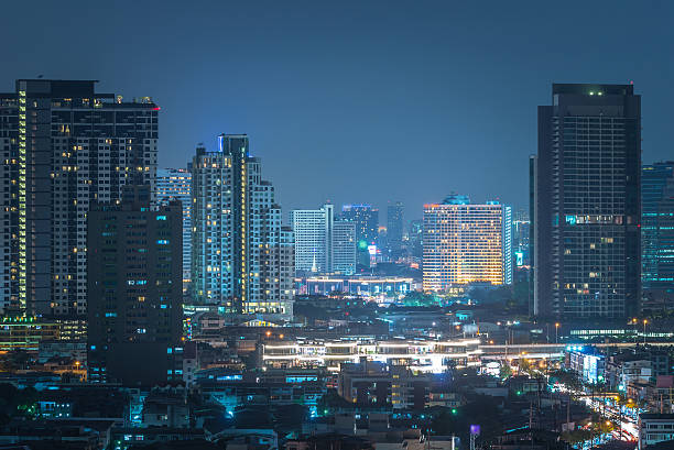 istock Bangkok cityscape river view at twilight time 484632820