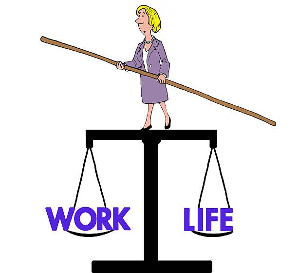 баланс между работой и личной жизнью - women dependency business time stock illustrations