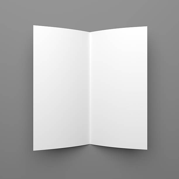 istock Blank folded flyer, booklet or brochure mockup 484634944