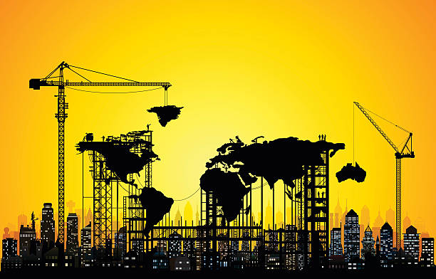 illustrations, cliparts, dessins animés et icônes de créer un nouveau monde - construction business built structure earth