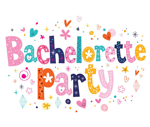 Bachelorette party Bachelorette party - decorative type lettering design bachelor and bachelorette parties stock illustrations