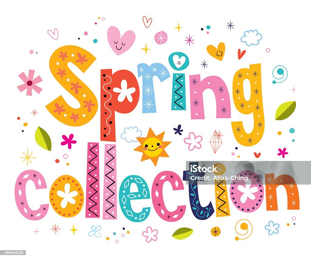 Spring Collection Text Spring Collection Lettering Decorative Text Stock Illustration ...