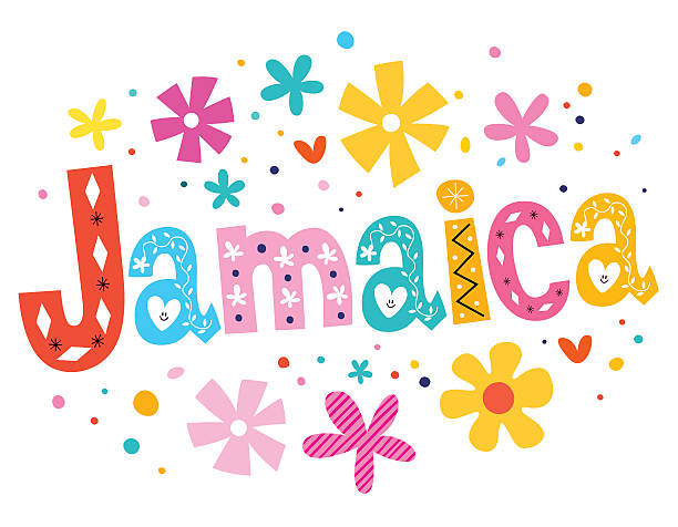 bildbanksillustrationer, clip art samt tecknat material och ikoner med jamaica vector lettering decorative type - welcome to jamaica