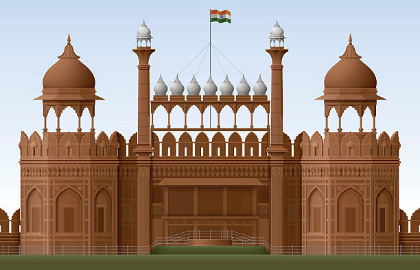 red fort - mogal stock-grafiken, -clipart, -cartoons und -symbole