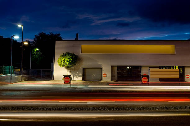 istock Closed car wash at dusk, long exposure - blurred motion 484647454