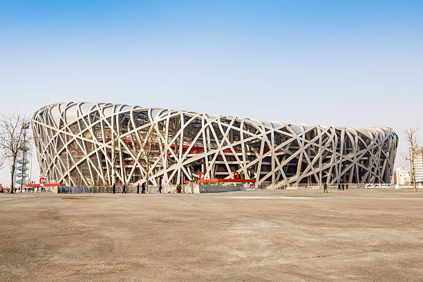 China's national stadium, in Beijing, China Beijing, China - on March 26, 2015: China's national stadium, also known as the bird's nest, it is in 2008 Beijing Olympic main stadium, China's famous landmarks. beijing olympic stadium photos stock pictures, royalty-free photos & images
