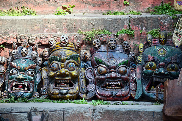 istock Carving Devil Mask nepal style at Kathmandu 484649979