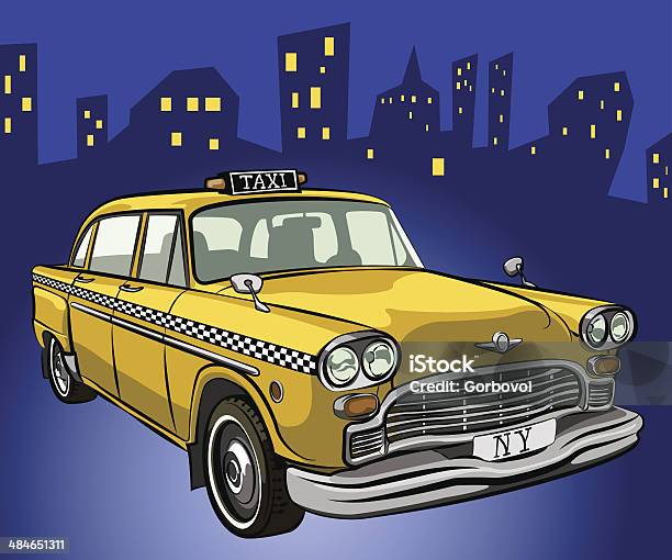 Taxi Cab Stock Illustration - Download Image Now - Taxi, Old-fashioned, Car