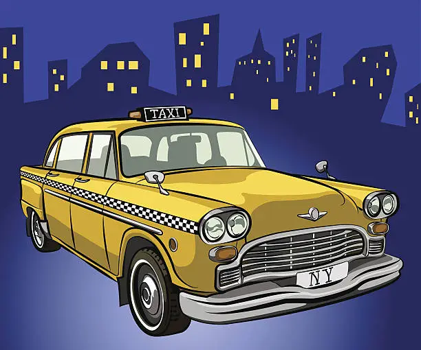 Vector illustration of taxi cab