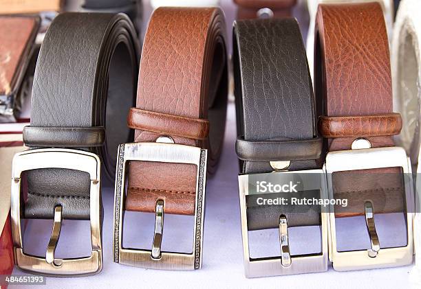 Four Leather Belts Stock Photo - Download Image Now - Belt, Black Color, Buckle