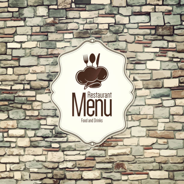 illustrations, cliparts, dessins animés et icônes de design restaurant menu - stone wall