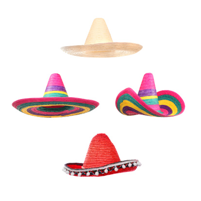 Sombreros collection on a white background.