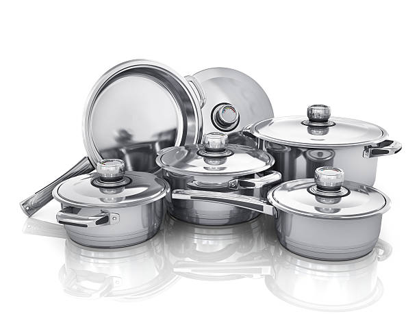 istock Set of cooking pots. 484653156