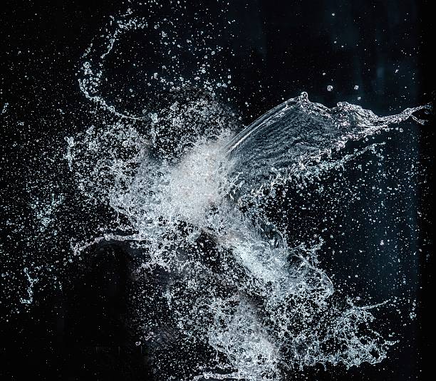istock Water splash photography. Stop water liquid bubbles 484653485