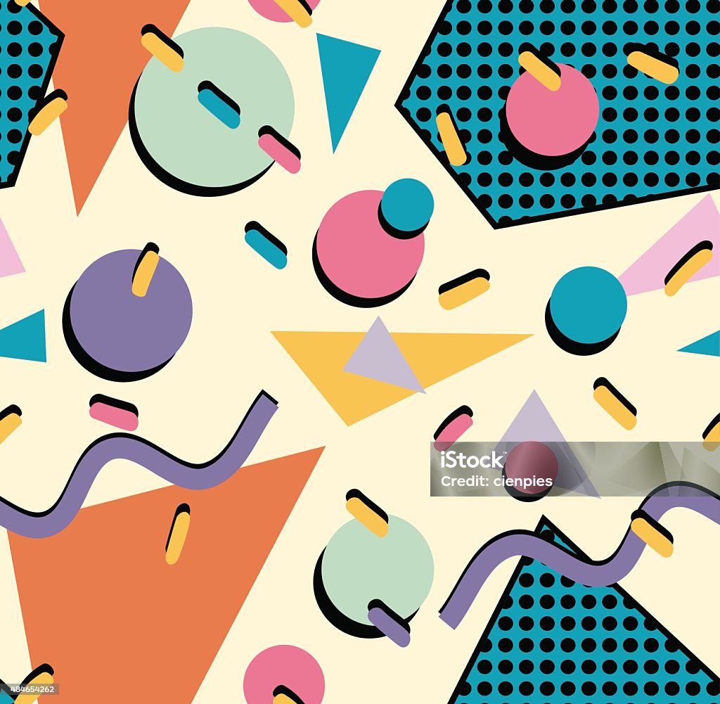 Retro 80s Seamless Pattern Background Stock Illustration - Download Image  Now - Pattern, 1980-1989, Old-fashioned - iStock