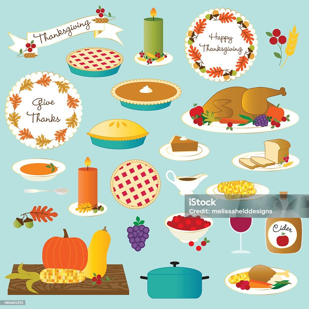 vector thanksgiving food Thanksgiving - Holiday stock vector