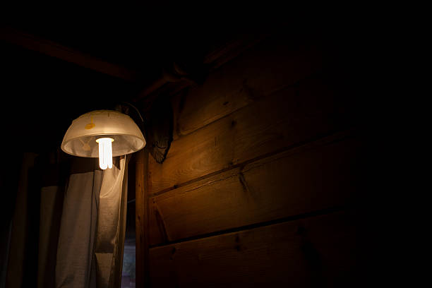 istock Lamp in a dark room 484654644