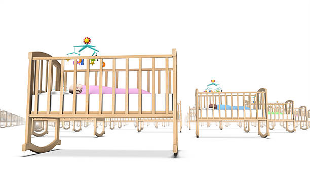 istock Low angle view of babies in cribs 484655207