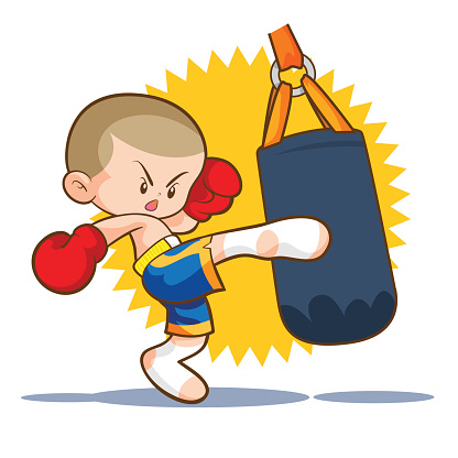 muaythai sandbag boxing kick