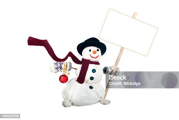 Happy Snowman Stock Photo - Download Image Now - 2015, Backgrounds, Cap - Hat