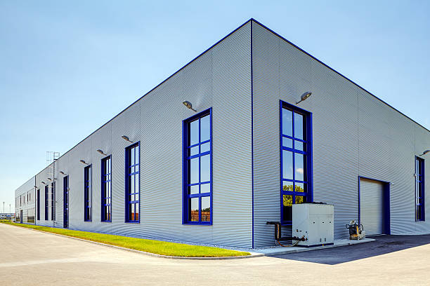 istock Aluminum facade on industrial building 484660892