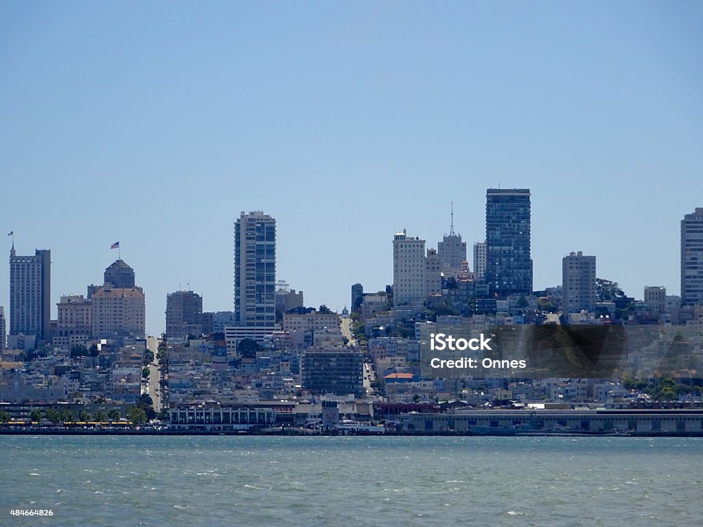View of San Francisco View of San Francisco streets from the water on a sunny day in San Francisco Bay 2015 Stock Photo