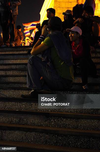 Antigovernment Protester In Thailand Stock Photo - Download Image Now - Activist, Anti-Government, Asia
