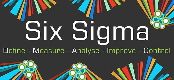 Six Sigma DMAIC Dark Colorful Elements stock photo