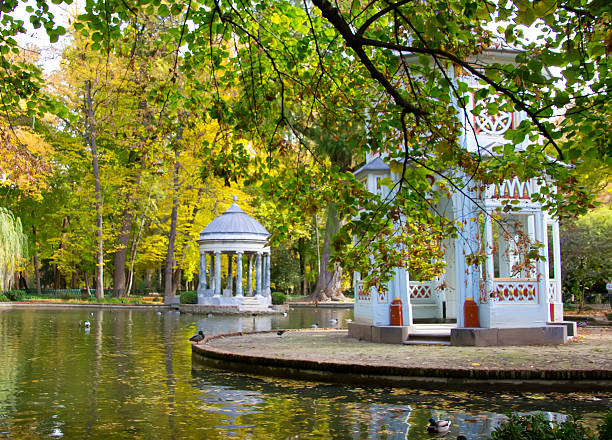 istock fall in a lake with marble temple 484669401