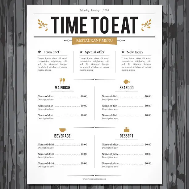 Vector illustration of Restaurant menu design