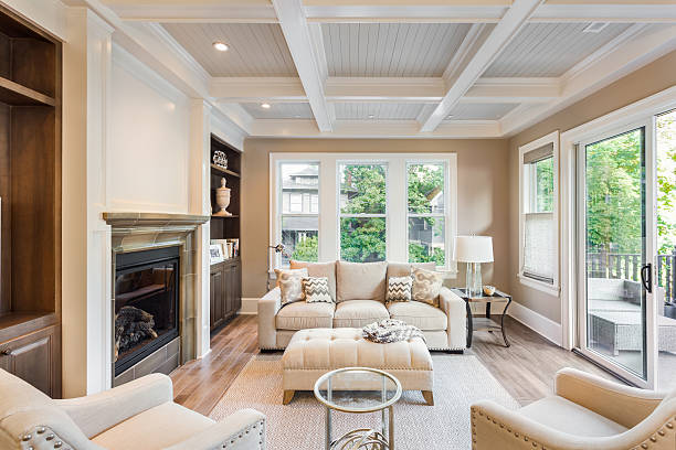 istock Luxurious Living Room in new home 484670094