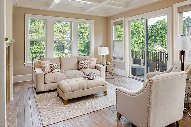 luxurious living room in new home - interior objects bildbanksfoton och bilder