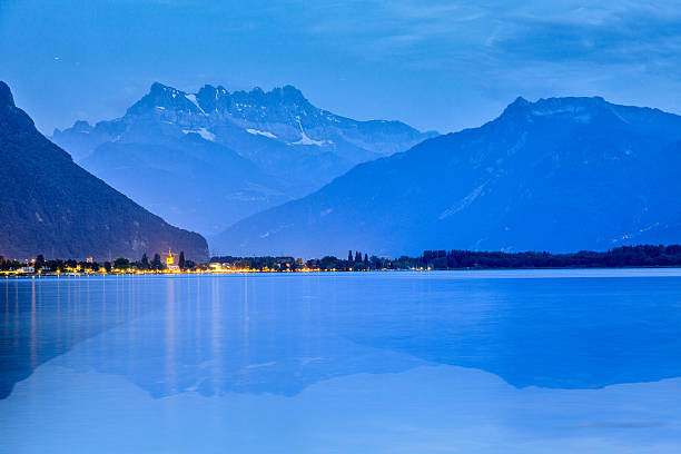 istock mont blanc with geneva lake at night 484670209