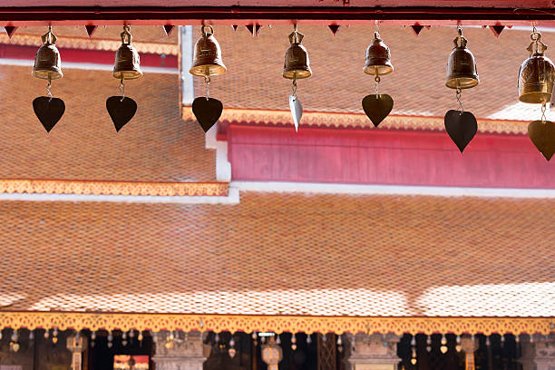 small bells in the temple stock photo