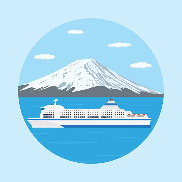 Vector illustration of ferry boat