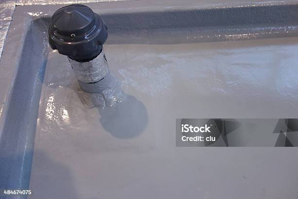 View Of A Bathroom Floor During Construction Stock Photo - Download Image Now - Drain, Flooring, New