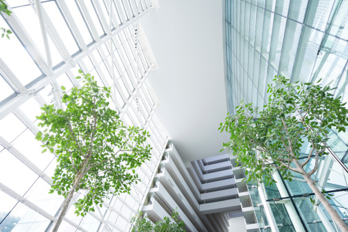 contemporary hallway of modern office building