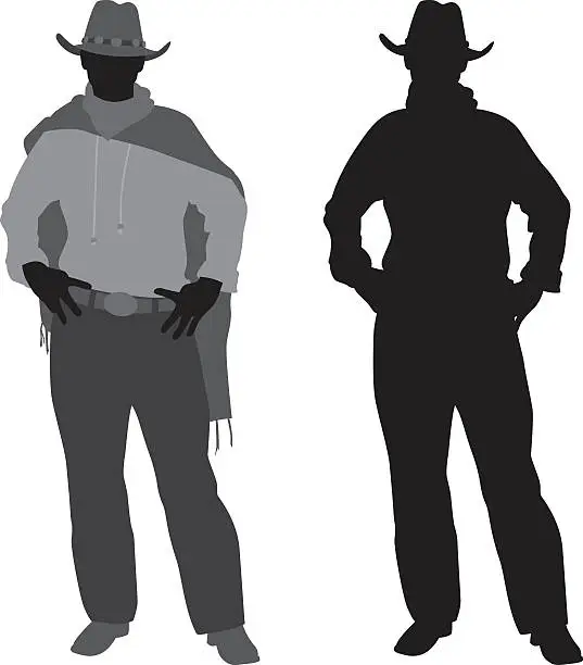 Vector illustration of Cowboy Silhouette