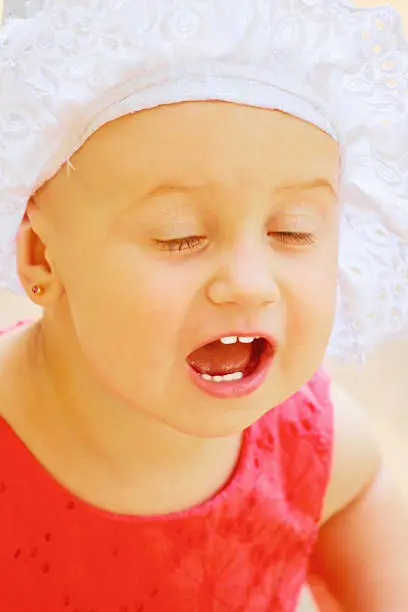 beautiful child-girl is singing (funny picture)
