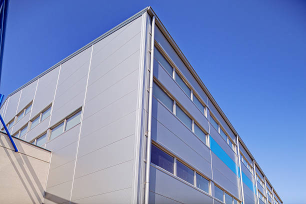 istock Aluminum facade on industrial building 484678874