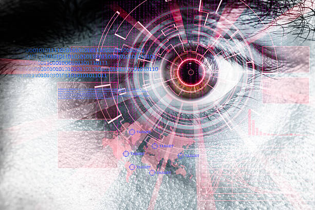 istock rendering of a futuristic cyber eye with laser light effect 484680026