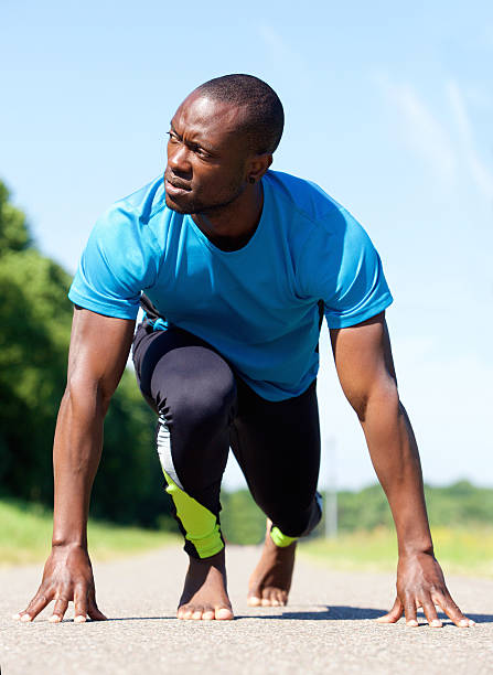 istock Bare foot sports man stretching exercise workout 484684128