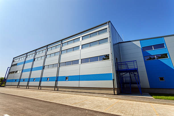 istock Aluminum facade on industrial building 484684364