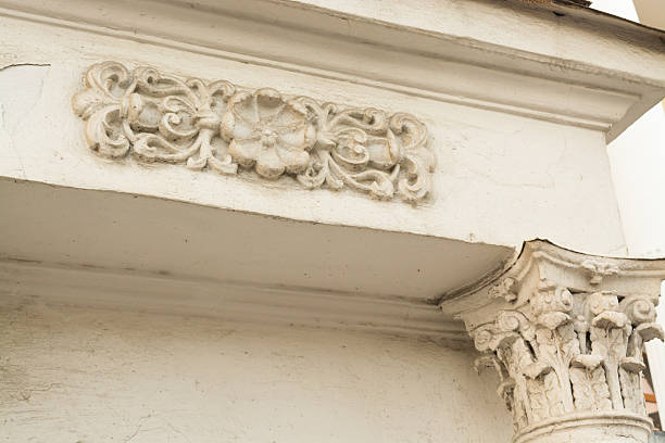 istock Ancient column with stucco and gate  in Yaroslavl 484684394