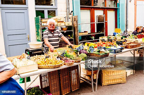Saturday Market In France Stock Photo - Download Image Now - 2015, Agricultural Fair, Characters