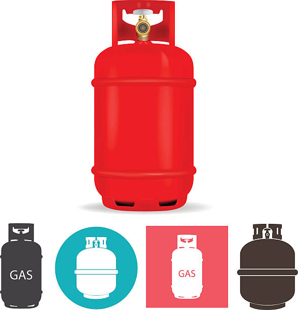 ilustrações de stock, clip art, desenhos animados e ícones de recipiente de gás propano - botija de gas